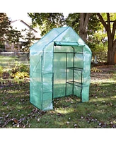 Deluxe Portable Walk-In Greenhouse with 4 Shelves