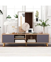 Tv Stand Cabinet for TVs up to 65 Inch with Open Shelf for Living Room