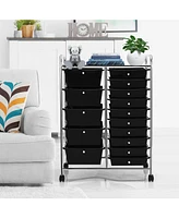 15-Drawer Utility Rolling Organizer Cart Multi-Use Storage