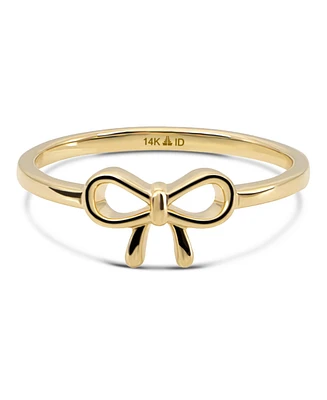 Devata Bow Ring in 14K Gold, Size approx. grams