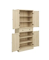 Mondawe 4 Door Cabinet with 1 Drawer, with 4 Adjustable Inner Shelves, Storage Cabinet