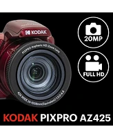 Kodak Pixpro AZ425 Astro Zoom 20MP Full Hd Digital Camera, Red, Bundle with 32GB Memory Card and Camera Bag