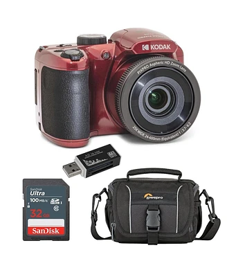 Kodak Kodak Pixpro AZ255-rd 16MP Digital Camera 25X Optical Zoom 24mm Wide Angle Lens Optical Image Stabilization 1080P Full Hd Video 3" Lcd Vlogging