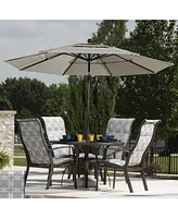 Mondawe 10 ft 3-Tier Outdoor Patio Market Umbrella with Double Air Vent and Push Button Tilt