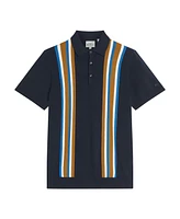 Ben Sherman Men's Vertical Stripe Short Sleeve Polo Shirt