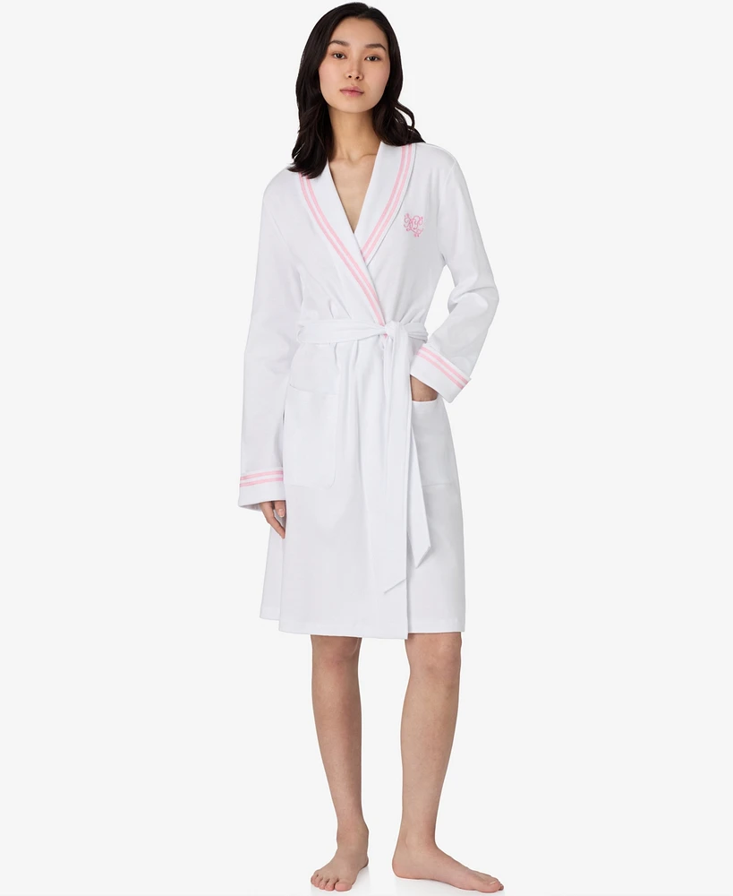 Lauren Ralph Women's Long Sleeve Shawl Collar Short Robe