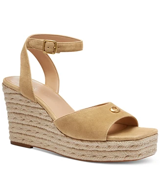 Coach Women's Suede Espadrille Wedge Sandals