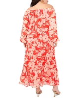 Vince Camuto Plus Off-The-Shoulder Long-Sleeve Blouse