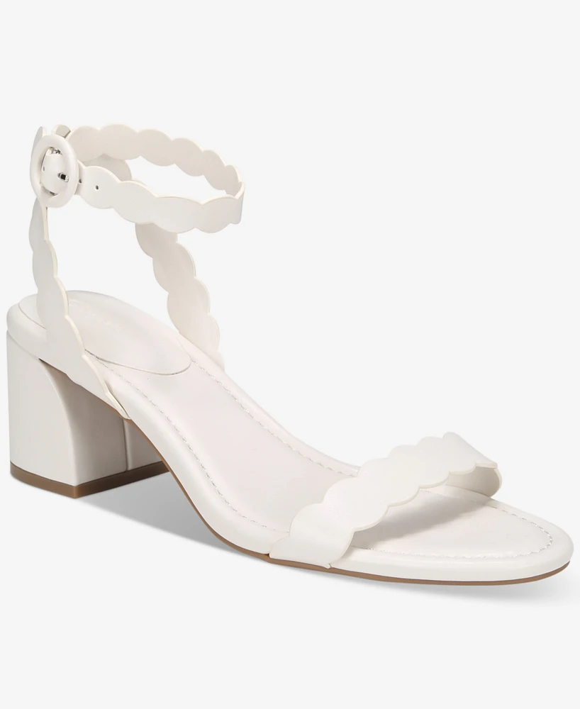 On 34th Women's Pathina Scalloped Block Heel Sandals