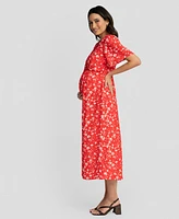 Seraphine Women's Maternity Nursing Midi Dress
