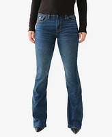 True Religion Women's Joey Mid Rise Flap Flare Jeans