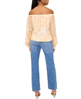 Sam & Jess Women's Printed Off-The-Shoulder Top