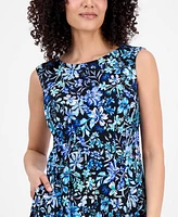 Connected Petite Printed Sleeveless Fit & Flare Dress