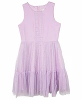 Rare Editions Big Girls Tonal Glitter Net Mesh Social Dress