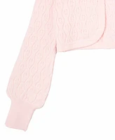 Rare Editions Big Girls Pointelle Crochet Cardigan