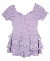 Rare Editions Big Girls Lace Dressy Romper