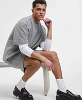 Mode Of One Mens Oversized Fit Textured Sweatshirt Regular Fit 7 Reverse French Terry Shorts Exclusively At Macys