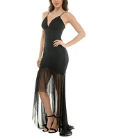 Juniors' Lace-Up-Back High-Low Gown, Created for Macy's