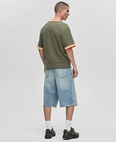 Mode Of One Mens Mode Of One Mens Relaxed Fit Short Sleeve Waffle Knit Logo T Shirt Metro Light Jean Shorts Exclusively At Macys