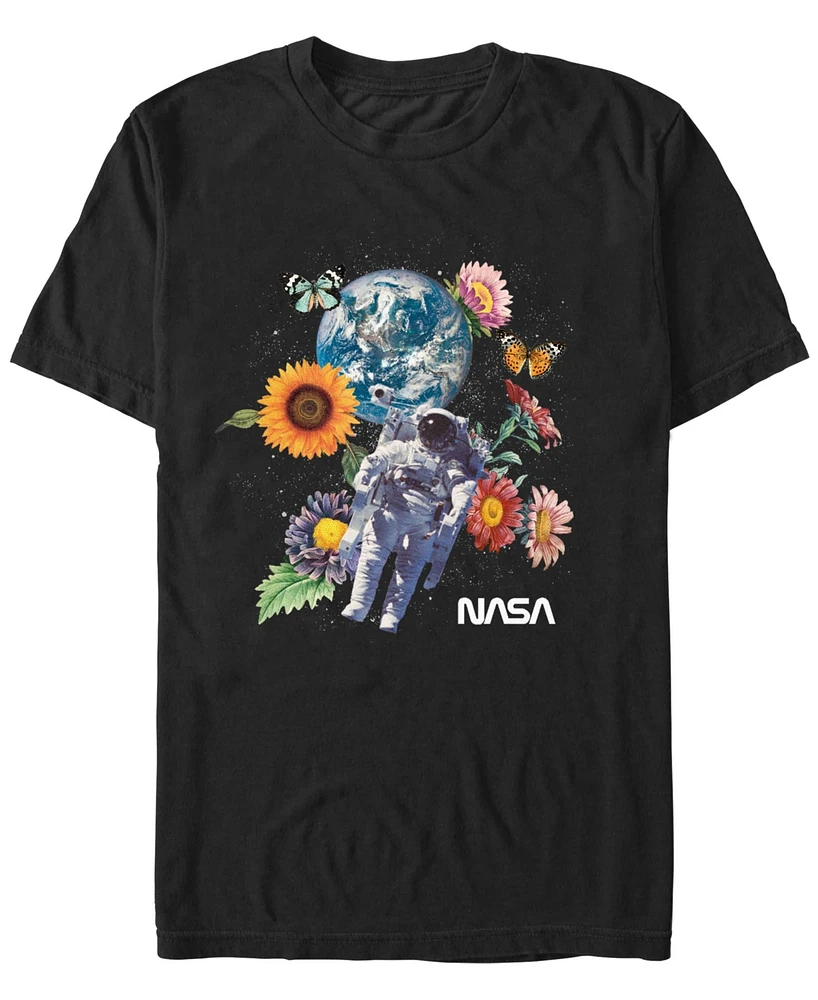 Nasa Men's Space Floral Short Sleeve T-Shirt