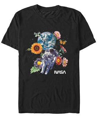 Nasa Men's Space Floral Short Sleeve T-Shirt