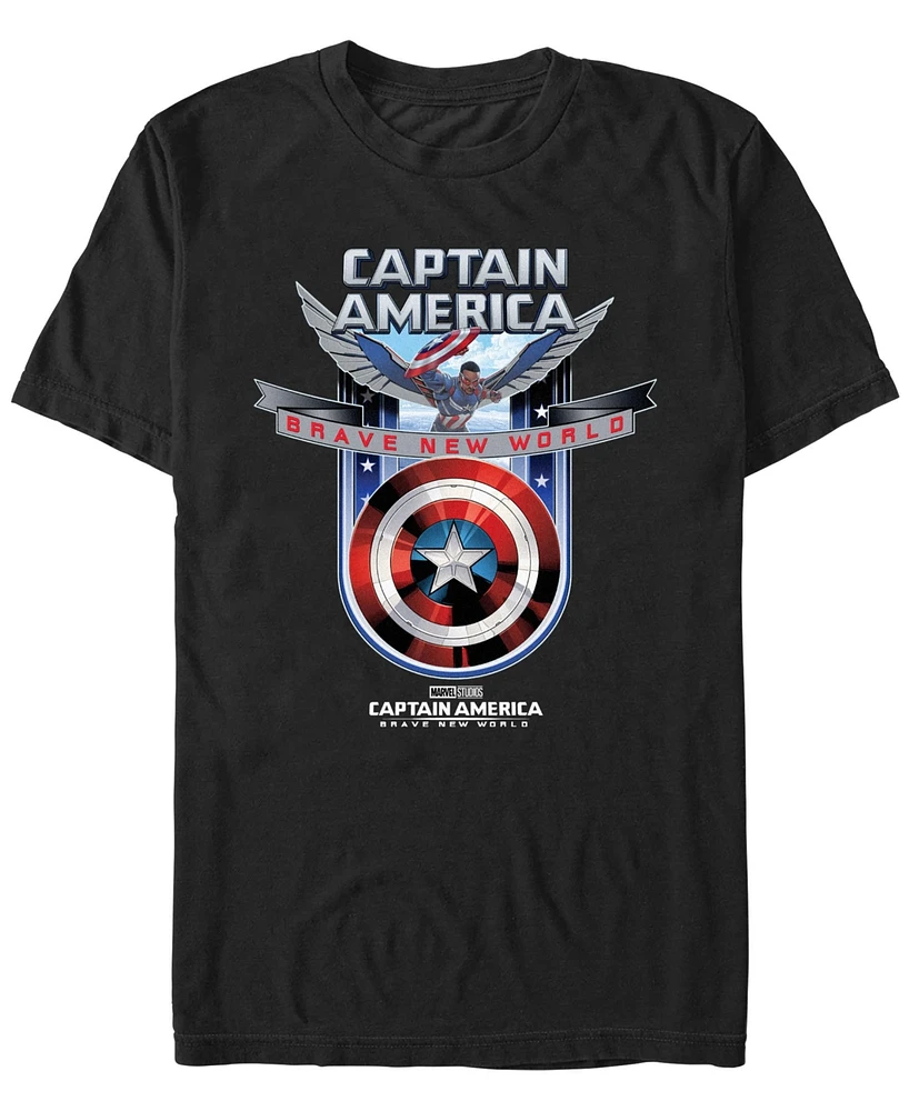 Marvel Men's Brave New World Shield Short Sleeve T-Shirt