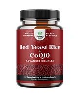 Red Yeast Rice + CoQ10 Advanced Complex Capsule, Support Skin, Heart, Lung & Brain Health, Nature's Craft, 240ct