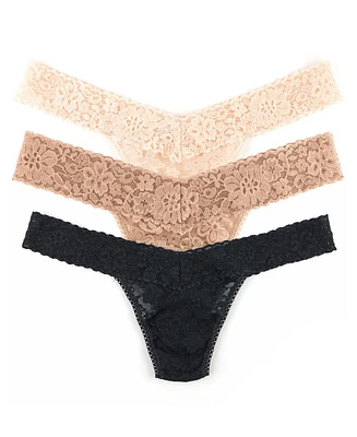 Hanky Panky Women's Daily Lace Low Rise Thong Underwear 3 Pack