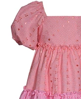 Bonnie Jean Big Girls 2-Piece Tiered Eyelet Dress and Matching Hat Set