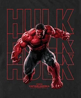 Marvel Men's Red Hulk Text Stack Short Sleeve T-Shirt