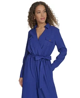 Calvin Klein Women's Long-Sleeve Tie-Waist Jumpsuit