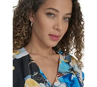 Calvin Klein Women's Floral Tie-Waist High-Low Midi Dress
