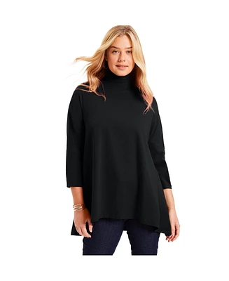 June + Vie Plus One+Only Mock-Neck Tunic