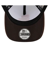 New Era Men's White/Brown San Diego Padres Checkered Flag A-Frame Trucker 9FORTY Adjustable Hat