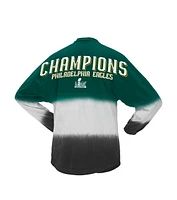 Fanatics Women's Midnight Green Philadelphia Eagles Super Bowl Lix Champions Horizontal Ombre Spirit Jersey Long Sleeve T-Shirt