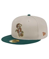New Era Men's Natural/Hunter Green Chicago White Sox Lifestyle Tree Bark Fill 59FIFTY Fitted Hat