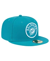 New Era Men's Aqua Miami Dolphins Checkered 59FIFTY Fitted Hat