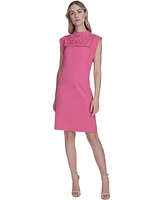 Vince Camuto Petite Laser-Cut Cap-Sleeve Shift Dress