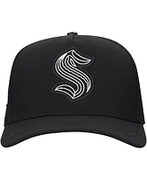 Pro Standard Men's Black Seattle Kraken Paint the City Pinch Front Snapback Hat