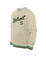 New Era Men's Cream Detroit Tigers St. Patrick's Day Twill Pullover Sweatshirt