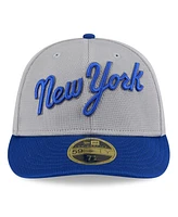 New Era Men's Gray/Royal York Mets 2025 Batting Practice Low Profile 59FIFTY Fitted Hat