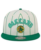 New Era Men's White Oakland Athletics Jersey Pinstripe 9FIFTY Snapback Hat