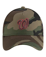 New Era Men's Camo Washington Nationals Woodland Team Pop 9FORTY A-Frame Adjustable Hat