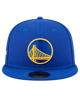 New Era Men's Royal Golden State Warriors Throwback Pennant 59FIFTY Fitted Hat