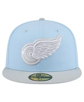 New Era Men's Light Blue/Gray Detroit Red Wings Color Pack Two-Tone 59FIFTY Fitted Hat