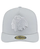 New Era Men's Gray Chicago Blackhawks Color Pack A-Frame 59FIFTY Fitted Hat