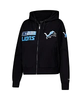 Pro Standard Women's Black Detroit Lions Split Logo Full-Zip Hoodie