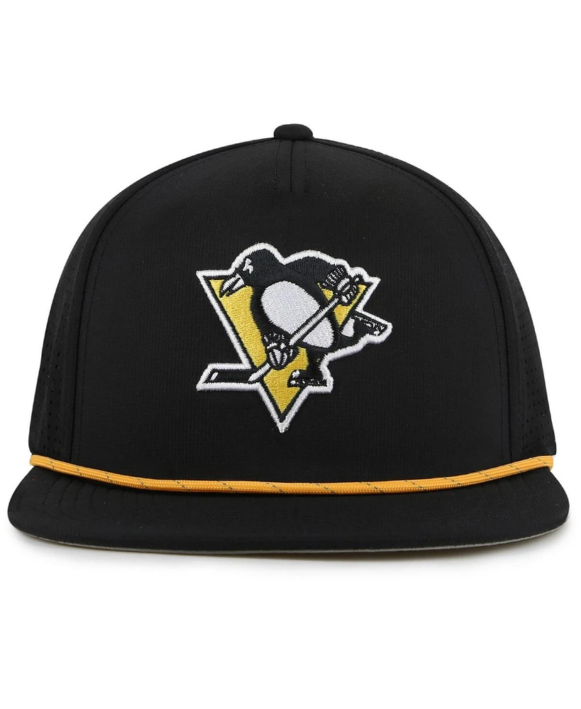 American Needle Men's Black Pittsburgh Penguins Buxton Pro Tech Adjustable Hat