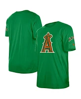 New Era Men's Kelly Green Los Angeles Angels St. Patrick's Day Shamrock Fill T-Shirt