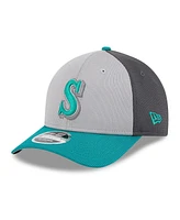 New Era Men's Gray/Aqua Seattle Mariners 2025 Batting Practice 9FORTY M-Crown Adjustable Hat